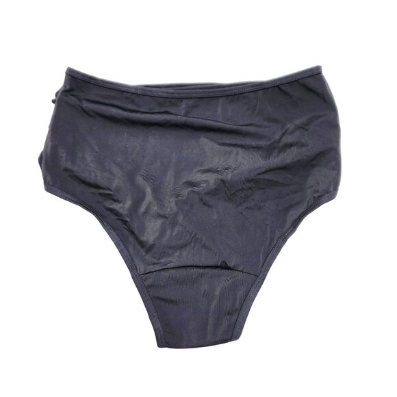 Two-Piece Black High-Waisted Bikini  Ruffle Tankini Top Adjustable Straps  SZ L - Picture 4 of 7